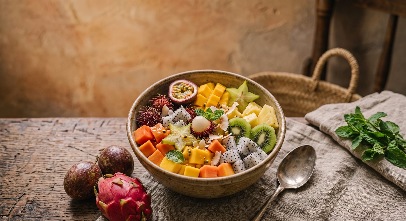 Salade de fruits exotiques du marché
