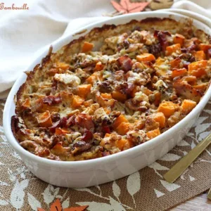 gratin de courge butternut et lardons fumés